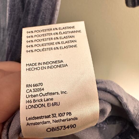 Anthropologie Pilcro Velveteen Mock-Neck Top Slate Blue Womens Sz M Velvet - Picture 8 of 10